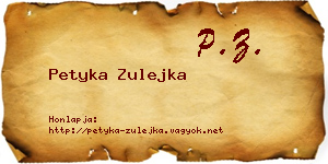 Petyka Zulejka névjegykártya